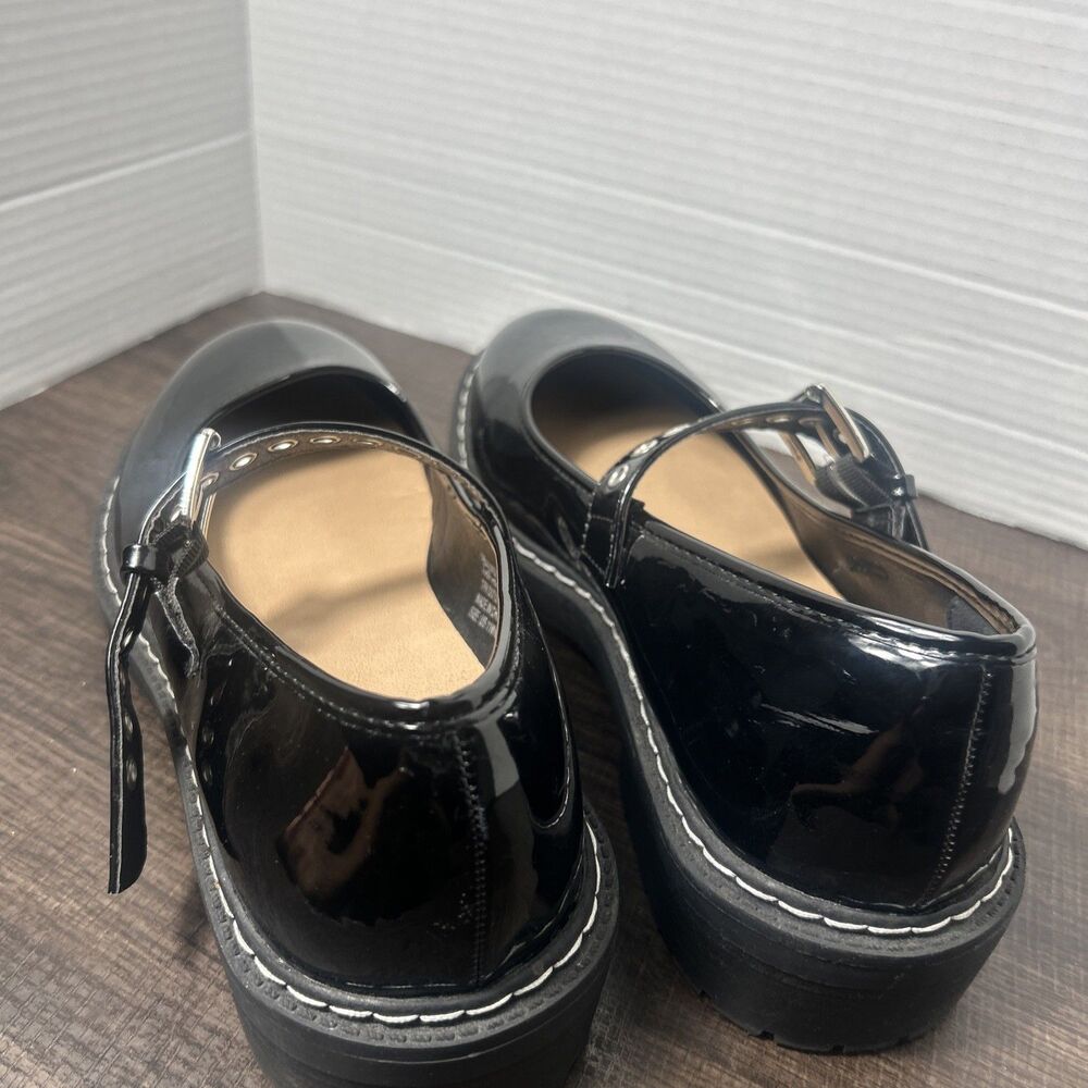 Torrid Mary Jane Shoes Womens 11 WW Black Patent Leather Lug Sole Goth Grunge - Picture 6 of 9
